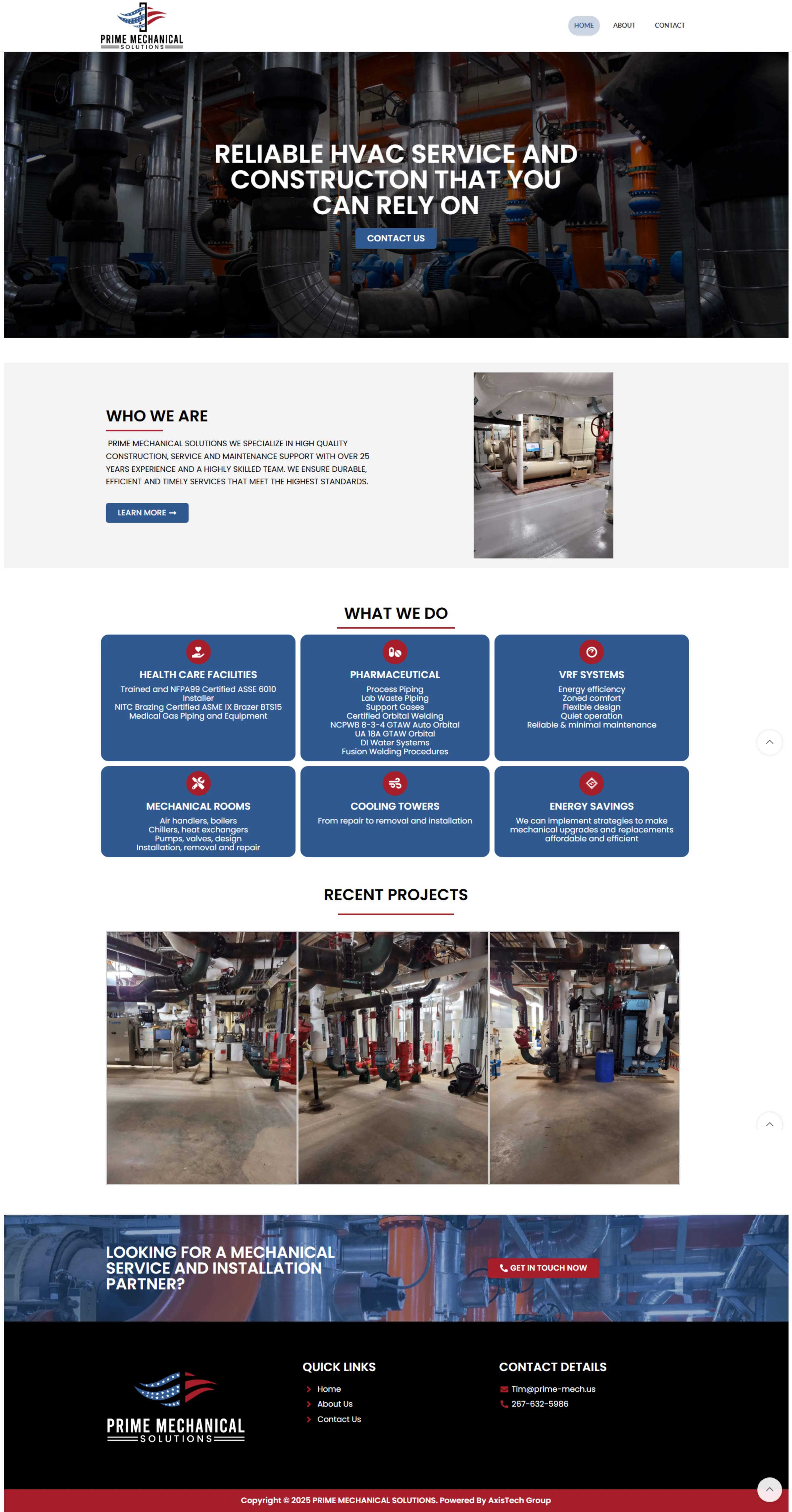 Prime Mechanical Solutions Website